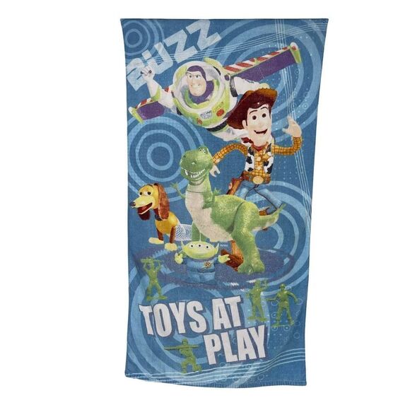 Toy Story Towel Vintage 90s Original Disney Pixar Beach Bath Terry Buzz Woody - Picture 1 of 10
